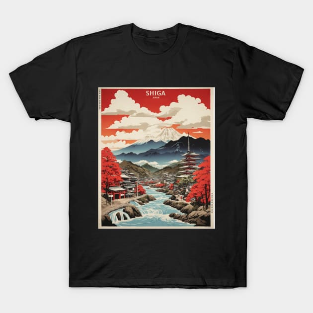 Shiga Japan Travel Vintage Tourism Poster T-Shirt by TravelersGems